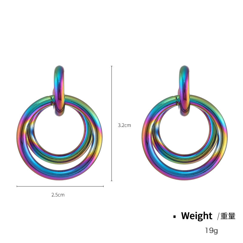 Wholesale Magic Color Electroplating Classic HOOP Retro Earrings